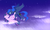 Size: 1493x893 | Tagged: safe, artist:kodabomb, princess luna, twilight sparkle, alicorn, pony, g4, cloud, cloudy, female, flying, lesbian, mare, night, ship:twiluna, shipping, stars, twilight sparkle (alicorn)