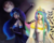 Size: 5000x4000 | Tagged: safe, artist:das_leben, princess celestia, princess luna, bat, human, g4, absurd resolution, clothes, dress, humanized, moon