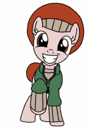 Size: 900x1260 | Tagged: safe, artist:blondenobody, pony, ace attorney, clothes, lotta hart, ponified, solo