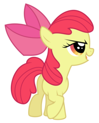 Size: 764x954 | Tagged: safe, artist:reitanna-seishin, apple bloom, earth pony, pony, g4, apple bloom's bow, bow, female, filly, foal, hair bow, simple background, solo, transparent background