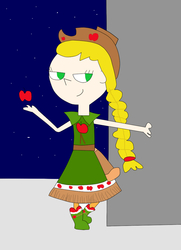 Size: 720x992 | Tagged: safe, artist:04startycornonline88, applejack, human, g4, the best night ever, 1000 hours in ms paint, clothes, dress, female, gala dress, humanized, solo