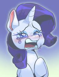 Size: 500x650 | Tagged: safe, artist:jirousan, part of a set, rarity, pony, unicorn, g4, blushing, crying, female, mare, open mouth, solo