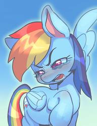 Size: 500x650 | Tagged: safe, artist:jirousan, part of a set, rainbow dash, pegasus, pony, g4, angry, crying, female, looking down, mare, open mouth, solo