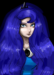 Size: 2000x2768 | Tagged: safe, artist:clrb, princess luna, human, g4, female, high res, humanized, solo