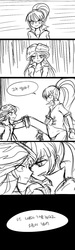 Size: 540x1794 | Tagged: safe, artist:rieul, sonata dusk, sunset shimmer, equestria girls, g4, comic, korean, monochrome, translated in the comments