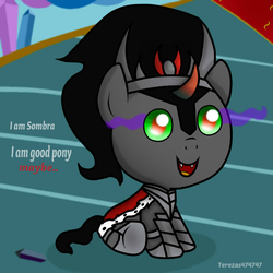 Size: 1000x1000 | Tagged: safe, artist:terezas474747, king sombra, pony, g4, baby, baby pony, colt, colt sombra, cute, male, solo, sombradorable, young sombra