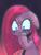 Size: 500x650 | Tagged: safe, artist:jirousan, part of a set, pinkie pie, earth pony, pony, g4, biting, bloodshot eyes, crying, female, floppy ears, frown, glare, gradient background, gritted teeth, hoof biting, mare, pinkamena diane pie, shrunken pupils, solo, wide eyes