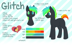 Size: 4743x3000 | Tagged: safe, artist:ruef, oc, oc only, oc:glitch, reference sheet, solo