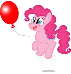 Size: 900x942 | Tagged: safe, artist:fluutters, pinkie pie, g4, balloon, bouncing, female, solo, that pony sure does love balloons