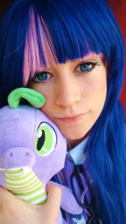 Size: 540x960 | Tagged: safe, artist:amaicherry, spike, twilight sparkle, human, g4, cosplay, irl, irl human, photo