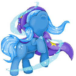 Size: 300x300 | Tagged: safe, artist:mlpdarksparx, trixie, pony, unicorn, g4, female, magic, mare, pixel art, rearing, simple background, solo, transparent background
