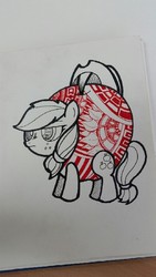 Size: 416x740 | Tagged: safe, artist:patterndream, applejack, g4, apple, red, troll