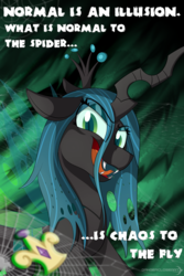 Size: 1024x1536 | Tagged: safe, artist:dangercloseart, queen chrysalis, g4, female, grin, looking at you, open mouth, solo