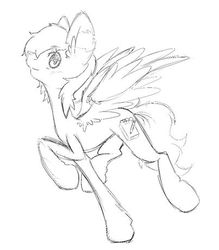 Size: 403x460 | Tagged: safe, artist:pinktabico, oc, oc only, oc:etchasketch, monochrome, sideview, sketch, standing