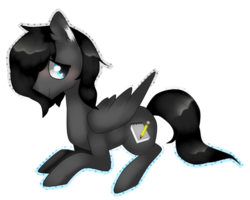 Size: 999x800 | Tagged: safe, artist:kaikururu, oc, oc only, oc:etchasketch, pegasus, pony, prone, sideview