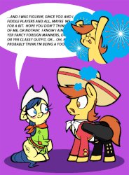 Size: 419x569 | Tagged: safe, artist:toonbat, fiddlesticks, luis, earth pony, pony, g4, animated, apple family member, duo, female, fireworks, male, mare, mariachi, shipping, sombrero, stallion