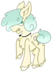 Size: 278x387 | Tagged: safe, artist:darabirb, oc, oc only, oc:mintbone, earth pony, pony, bell, bell collar, cathorse, collar, hissy, male, my child, standing