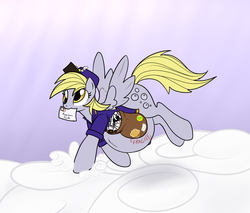 Size: 1179x1005 | Tagged: safe, artist:m-p-l, artist:rusticpony, derpy hooves, pegasus, pony, g4, belly, female, letter, mailmare, mailpony, mare, pregnant, solo