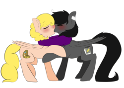 Size: 1024x723 | Tagged: safe, artist:oddends, oc, oc only, oc:etchasketch, oc:palette, pegasus, pony, clothes, duo, gay, kiss on the lips, kissing, male, paletch, scarf