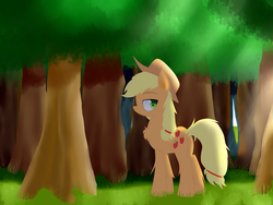 Size: 2592x1944 | Tagged: safe, artist:alexander56910, applejack, g4, chest fluff, day, female, solo, sweet apple acres