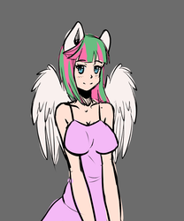 Size: 823x987 | Tagged: safe, artist:valik, blossomforth, human, g4, eared humanization, female, humanized, solo, winged humanization