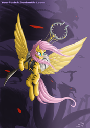 Size: 1500x2128 | Tagged: safe, artist:pooryorick, fluttershy, equestria divided, g4, house everfree