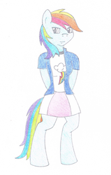 Size: 1300x2049 | Tagged: safe, artist:fred7162, rainbow dash, anthro, g4, female, solo