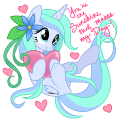 Size: 900x900 | Tagged: safe, artist:jojuki-chan, oc, oc only, oc:ocean blossom, pony, unicorn, heart, simple background, solo, transparent background, valentine's day, vector