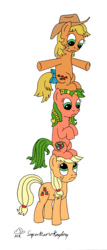 Size: 852x1990 | Tagged: safe, artist:mkogwheel, applejack, applejack (g1), applejack (g3), g1, g3, g4, generational ponidox, self ponidox