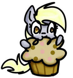 Size: 466x499 | Tagged: safe, artist:applecreeper1234, derpy hooves, pegasus, pony, g4, female, mare, muffin, solo