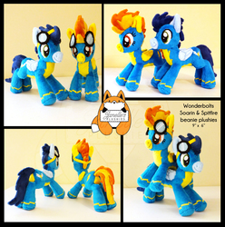 Size: 3876x3906 | Tagged: safe, artist:janellesplushies, soarin', spitfire, pony, g4, beanie (plushie), cute, high res, irl, photo, plushie