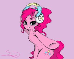 Size: 1600x1280 | Tagged: safe, artist:sverre93, pinkie pie, earth pony, pony, g4, bipedal, dancing, female, headphones, solo