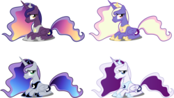 Size: 5000x2818 | Tagged: dead source, safe, artist:xebck, princess luna, alicorn, pony, g4, alternate color palette, gradient mane, gradient tail, recolor, simple background, tail, transparent background, vector