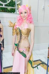 Size: 800x1200 | Tagged: safe, artist:lizbrickleycosplay, fluttershy, human, g4, belly button, cosplay, irl, irl human, midriff, my little pony princess warriors, photo