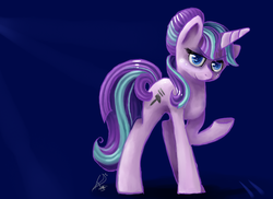 Size: 1097x799 | Tagged: safe, artist:rustyscreech, starlight glimmer, pony, unicorn, g4, the cutie map, communism, female, looking at you, smirk, solo, stalin glimmer