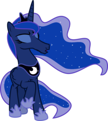 Size: 916x1024 | Tagged: safe, artist:sir-teutonic-knight, edit, princess luna, g4, eyes closed, female, hoers, long muzzle, raised hoof, sarah jessica parker, simple background, solo, transparent background, vector, wat