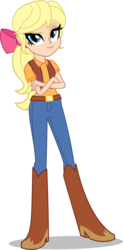 Size: 1024x2077 | Tagged: safe, artist:deathnyan, megan williams, equestria girls, g1, belt, boots, clothes, cowboy boots, equestria girls-ified, female, g1 to g4, generation leap, high heel boots, jeans, older, pants, shoes, simple background, solo, transparent background, vector