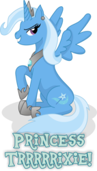 Size: 1024x1797 | Tagged: safe, artist:bella-mia-d, trixie, alicorn, pony, g4, alicornified, bedroom eyes, best princess, female, grin, looking at you, race swap, raised hoof, simple background, sitting, smirk, solo, spread wings, transparent background, trixiecorn, xk-class end-of-the-world scenario