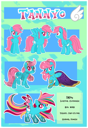 Size: 1024x1486 | Tagged: safe, artist:xwhitedreamsx, oc, oc only, oc:tannyo, crystal pony, pegasus, pony, clothes, crystallized, dress, female, mare, rainbow power, rainbow power-ified, reference sheet, solo