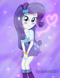 Size: 1722x2226 | Tagged: safe, artist:sumin6301, rarity, equestria girls, g4, blushing, female, smiling, solo