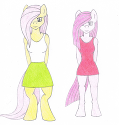 Size: 1280x1344 | Tagged: safe, artist:fred7162, fluttershy, pinkie pie, anthro, g4