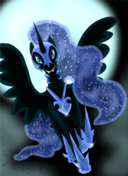 Size: 650x900 | Tagged: safe, artist:tealxultimate, nightmare moon, g4, female, solo