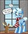 Size: 700x860 | Tagged: safe, artist:knight-of-bacon, oc, oc only, oc:flash freeze, jackalope, clothes, scarf, snow, snowfall