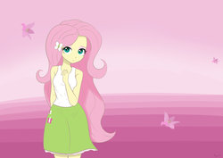 Size: 3025x2137 | Tagged: safe, artist:ryou14, fluttershy, equestria girls, g4, clothes, female, high res, skirt, solo, tank top