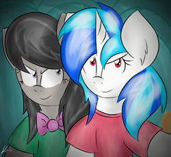 Size: 719x658 | Tagged: safe, artist:kristysk, dj pon-3, octavia melody, vinyl scratch, pony, g4, duo, selfie