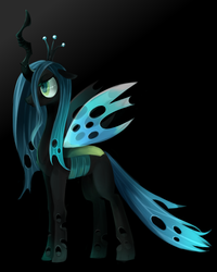 Size: 800x1000 | Tagged: safe, artist:mofu-seu, artist:weiliy, queen chrysalis, changeling, changeling queen, g4, crown, female, jewelry, regalia, solo