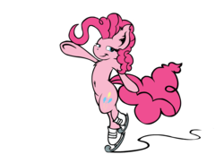 Size: 1100x800 | Tagged: safe, artist:yooyfull, pinkie pie, g4, female, ice skating, solo