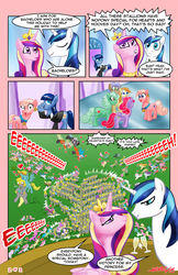 Size: 792x1224 | Tagged: safe, artist:henbe, cheerilee, fluttershy, nurse redheart, pinkie pie, princess cadance, rainbow dash, rarity, shining armor, changeling, crystal pony, human, pony, g4, 80s, 80s cheerilee, :o, bedroom eyes, charge, comic, darth vader, eeee, eye contact, eyes closed, female, floppy ears, gone horribly right, hape, heart, hug, it's a trap, male, open mouth, pinkamena diane pie, prince of love, princess of love, royal guard, ship:shiningcadance, shipping, smiling, squee, star wars, straight, tie fighter, valentine's day, waldo, wide eyes, wimmelbilder, wine glass, x-wing