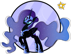 Size: 3000x2275 | Tagged: safe, artist:amberpendant, nightmare moon, g4, female, high res, raised hoof, solo