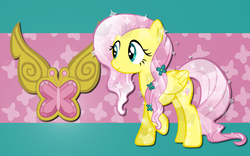 Size: 2560x1600 | Tagged: safe, artist:alicehumansacrifice0, artist:kibbiethegreat, artist:ooklah, artist:pageturner1988, fluttershy, g4, crystallized, element of kindness, female, solo, wallpaper